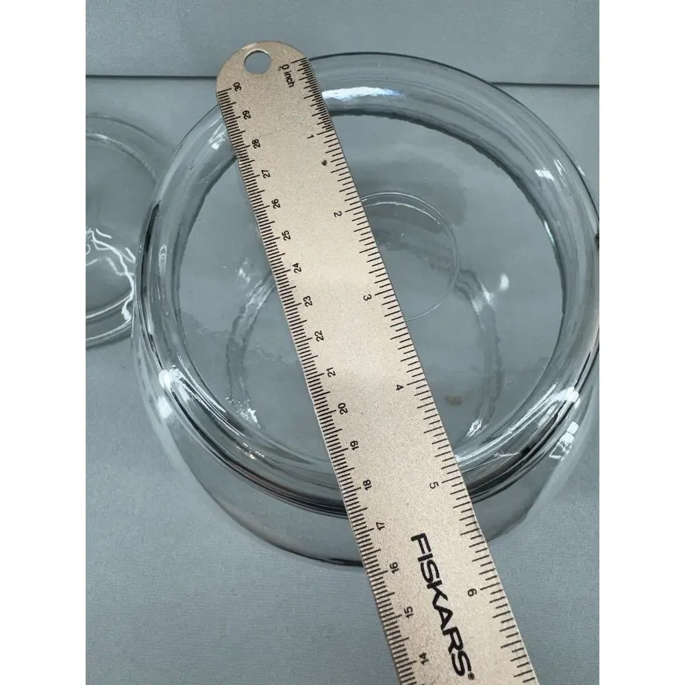 Vintage Clear Glass Apothecary Jar w Lid 10